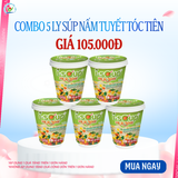  Isoup Huups Combo 5 Ly Súp Nấm Tuyết Tóc Tiên Ăn Liền Sấy Thăng Hoa - 5Ly x 14G 