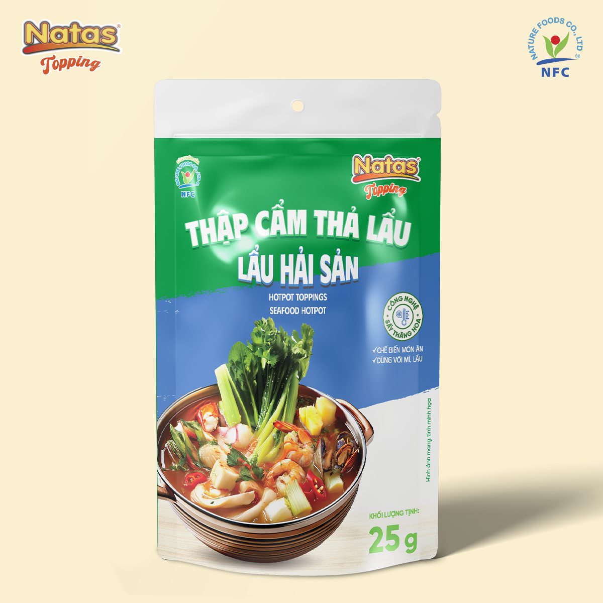  NATAS TOPPING THẬP CẨM THẢ LẨU - LẨU HẢI SẢN TÚI 25G 