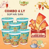  Combo 6 Ly Súp Hải Sản Ăn Liền ISOUP HUUPS! Hũ 14G - Súp Ăn Liền Sấy Thăng Hoa 