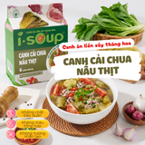  Isoup Combo 6 Túi Canh Cải Chua Nấu Thịt Ăn Liền Sấy Thăng Hoa 