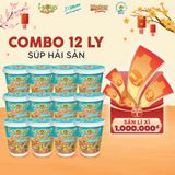  Combo 12 Ly Súp Hải Sản Ăn Liền ISOUP HUUPS! Hũ 14G - Súp Ăn Liền Sấy Thăng Hoa 