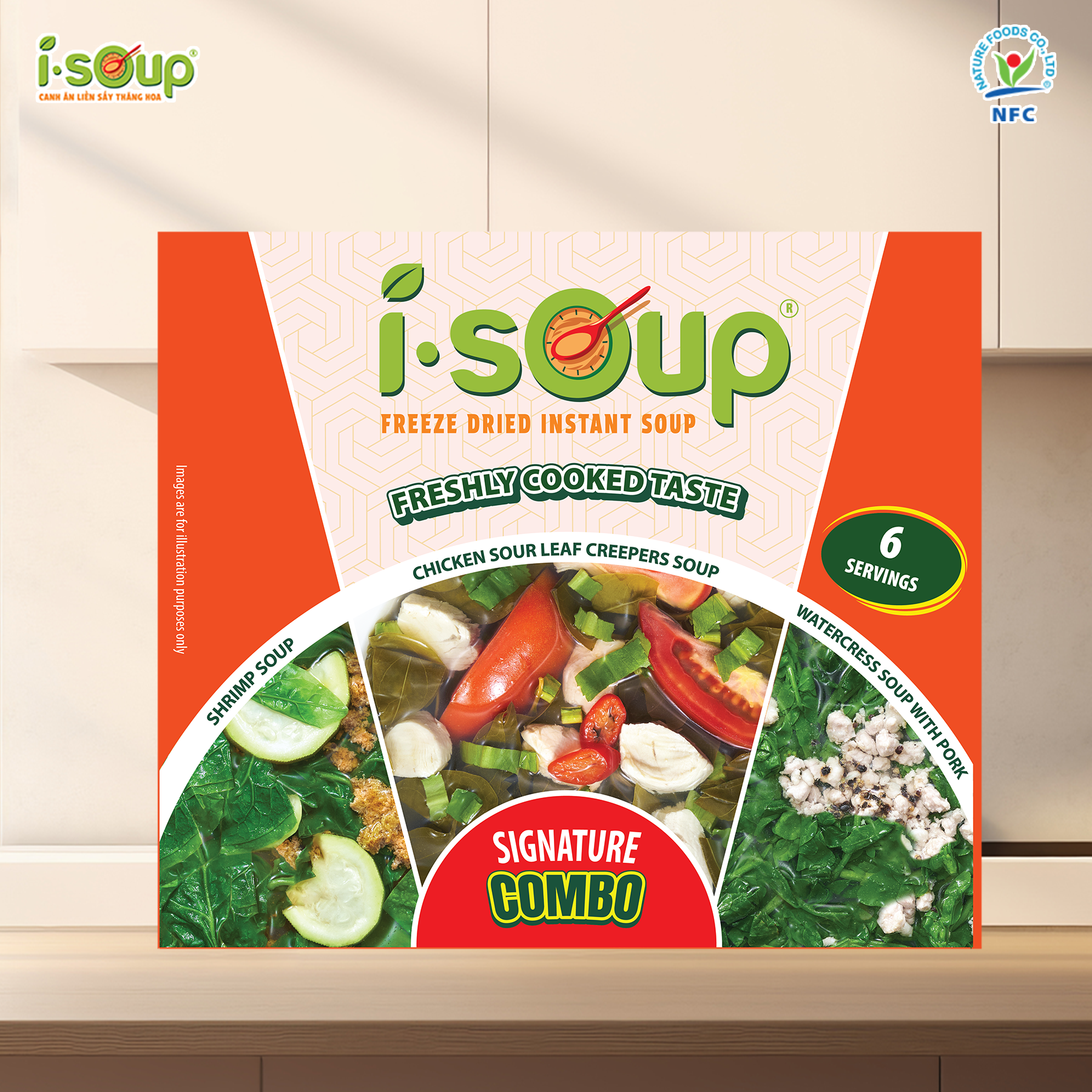  Isoup Hộp Mix Trọn Vị Ăn Liền Sấy Thăng Hoa - Hộp 6 Viên 