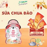  Sữa Chua Sấy Thăng Hoa IYaua Gấu Hạt Nút Vị Đào Túi 16G 