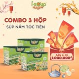 [Combo 3 Hộp] Súp Nấm Tuyết Tóc Tiên Ăn Liền ISOUP HUUPS Ngon,Dinh Dưỡng,Tiện Lợi (Hộp X 3 Viên) - Súp Ăn Liền Sấy Thăng Hoa 