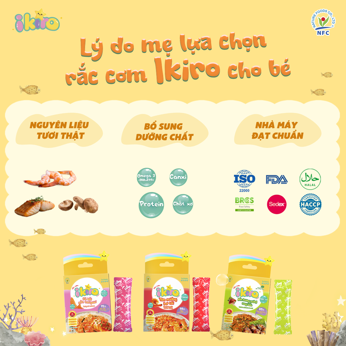  Combo 2 Hộp Rắc cơm IKIRO Cá hồi Xốt Teriyaki Ăn Dặm Cho Bé Nguyên Liệu Thiên Nhiên Từ 1 Tuổi 24 g (6 gói) 