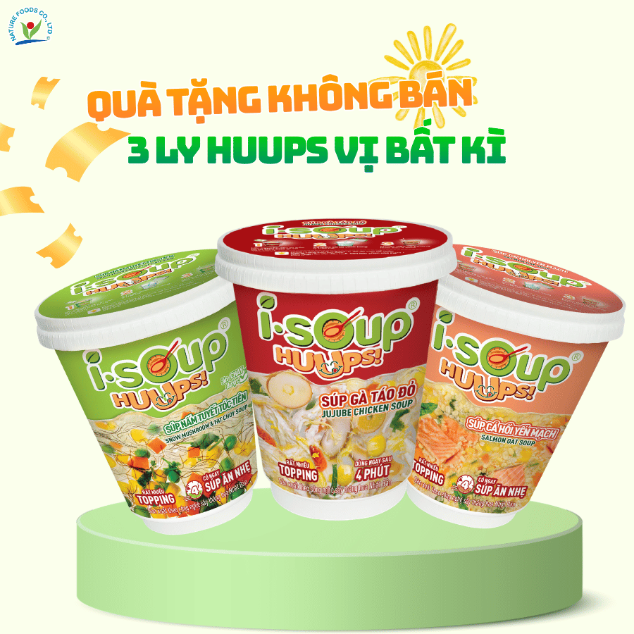  [QUÀ TẶNG KHÔNG BÁN] Combo 3 Ly Súp Ăn Liền Sấy Thăng Hoa (Gà Táo Đỏ + Cá Hồi Yến Mạch + Nấm Tuyết Tóc Tiên) 