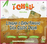  iChill Sâm Long Nhãn Nấm Tuyết Hạt Chia Nước Thanh Nhiệt Sấy Thăng Hoa Từ Trái Cây Tự Nhiên 4 Gói X Hộp, Không Chất Bảo Quản, ISO 22000, HACCP, BRC 