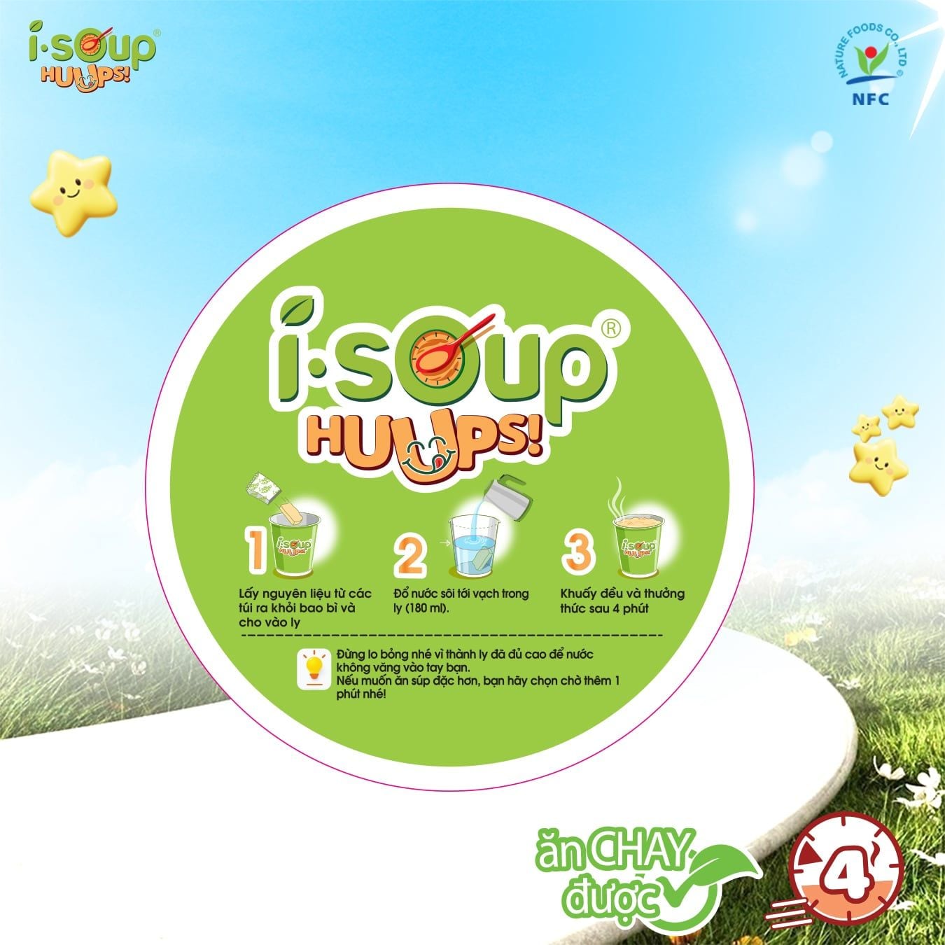  Isoup Huups Súp Nấm Tuyết Tóc Tiên Ăn Liền Sấy Thắng Hoa - Ly 14G 