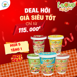  Isoup Huups Combo 5 Ly Súp Ăn Liền Sấy Thăng Hoa ( Hải Sản + Gà Táo Đỏ + Súp Yến Mạch + Súp Cá Hồi + Súp Nấm Tóc Tiên) 
