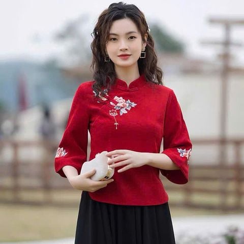  Áo Lẻ Hoa Thêu 