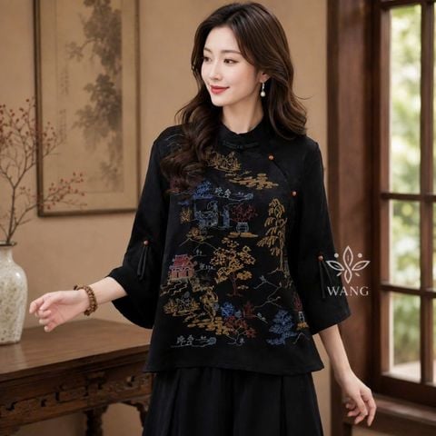  ÁO TAY LỠ HỌA TIẾT THÊU 