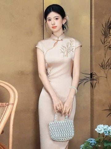  Sườn Xám Dài TRÚC NGUYỆT 