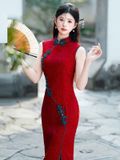  Sườn Xám Dài Phù Dung 
