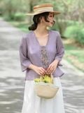  ÁO LẺ LINEN THÊU HOA 