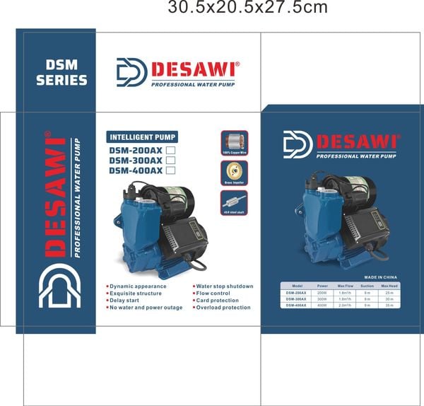 Bơm Tăng Áp Không Kêu 200W, Bơm Tăng Áp Chạy Êm 200W Thông Minh, Máy Bơm Tăng Áp Điện Tử DESAWI Công Nghệ Ý, Máy Bơm Tăng Áp Italy