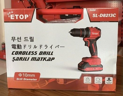 Máy Khoan Pin 10 ly, Khoan pin 10mm, Khoan pin đầu 10, Khoan pin Etop đầu 10