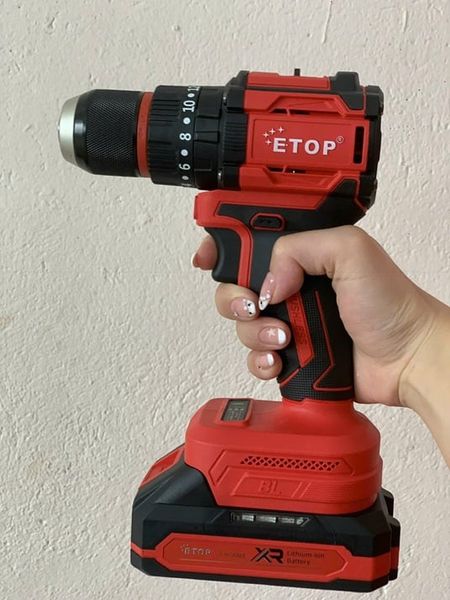 Máy Khoan Pin 10 ly, Khoan pin 10mm, Khoan pin đầu 10, Khoan pin Etop đầu 10