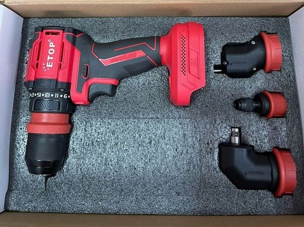  Máy Khoan 10mm có đầu chuyển đổi, Máy khoan pin 4A, Máy Khoan pin Etop 