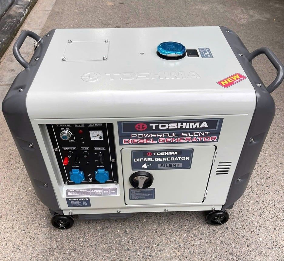  Máy phát điện chạy dầu 5KW TOSHIMA T68E, Máy Phát Điện Có Đề 5kW, Máy Phát Chạy Dầu Có Đề 5kw, Máy Phát Điện Cách Âm 5kw, Máy Phát Gia Đình chạy dầu 
