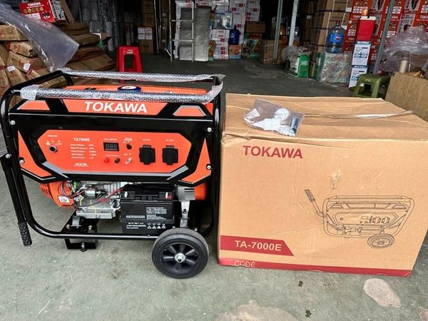 Máy phát điện TOKAWA 7KW, Máy phát điện 1 pha 7kW, Máy phát 7KW có đề, Máy phát điện gia đình 7KW, Máy phát điện