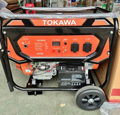 Máy phát điện TOKAWA 7KW, Máy phát điện 1 pha 7kW, Máy phát 7KW có đề, Máy phát điện gia đình 7KW, Máy phát điện