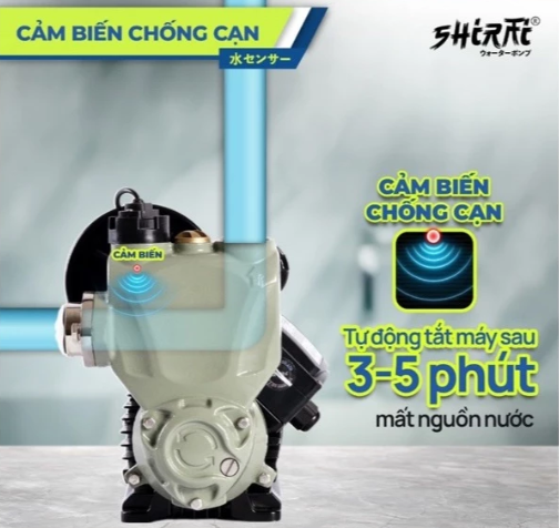 Máy bơm Shirai 400W Nhật Bản, Bơm tăng áp JLM-400A, Bơm tăng áp thông minh Shirai 400W, Bơm thông minh JLM- 400A