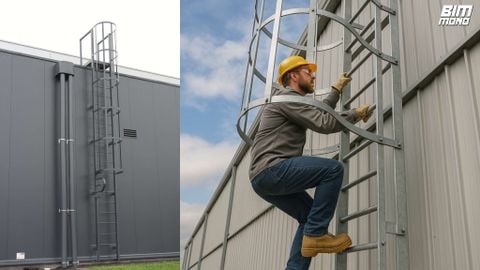 Revit-family-steel-ladder-with-safety-cage