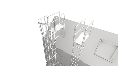 Revit-family-steel-ladder-with-safety-cage