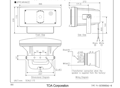 loa-nen-dai-rong-wide-range-speaker-toa-cs-154-(15w)