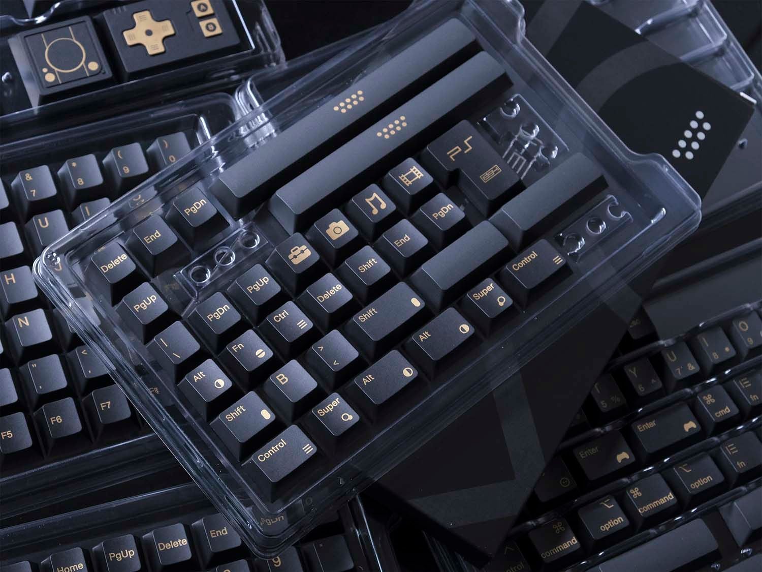 PS 1994 Black & Gold Keycap Set – The Keebs Store