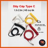 [Instock] Dây Cáp Xoắn Bàn Phím Cơ USB Type-C | 1.5-2.5m | Hỗ trợ 8k 