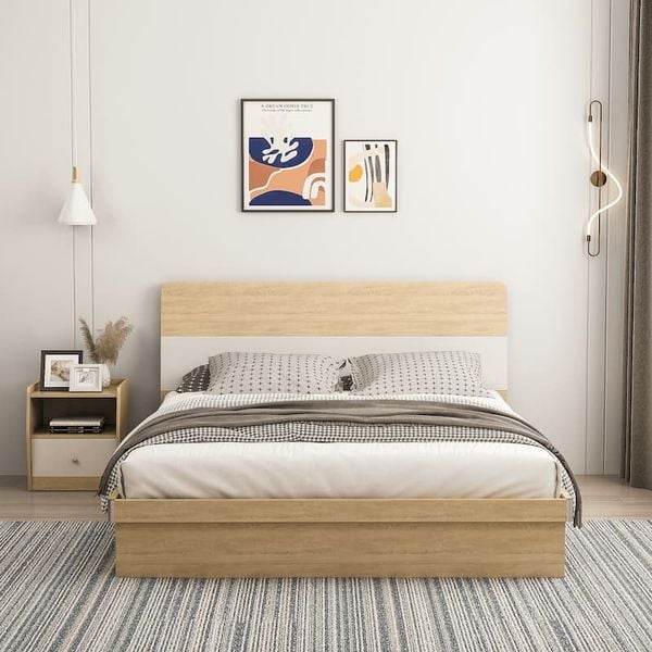 Giường Ngủ Gỗ Thông Minh Có Ngăn Sang Trọng Tặng Kèm Tủ Đầu Giường GAPI - GP244