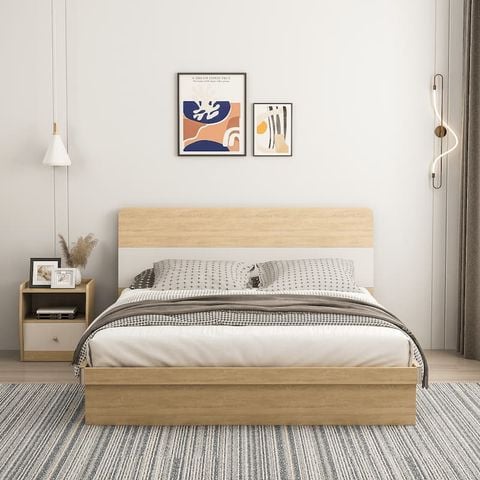 Giường Ngủ Gỗ Thông Minh Có Ngăn Sang Trọng Tặng Kèm Tủ Đầu Giường GAPI - GP244