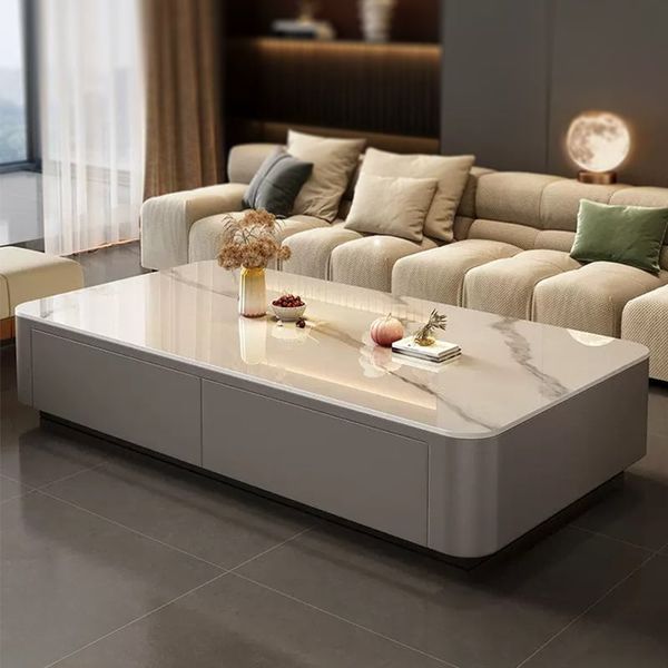 Bàn Trà Sofa Mặt Đá  Bọc Da – Sang Trọng, Hiện Đại - GM167 - Hết hàng