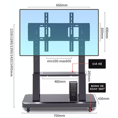 Kệ treo tivi có giá phụ - GM172