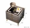 Tab đầu giường bọc da thông minh tích hợp đèn LED, sạc hiện đại - GA36