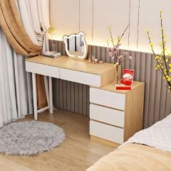 Bàn Trang Điểm Chân Sắt Full Trắng Đa Năng GAPI - GM142 (KHÔNG KÈM GƯƠNG)