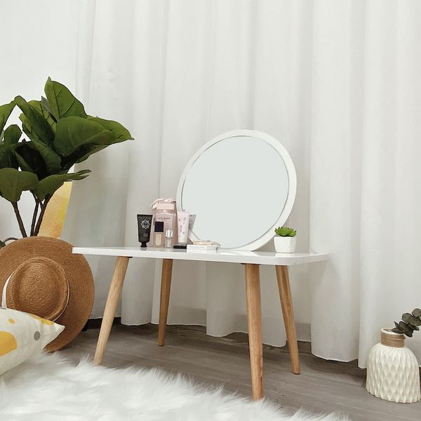 Bàn Trang Điểm GAPI Ngồi Bệt Gỗ MDF Màu Trắng - GP117