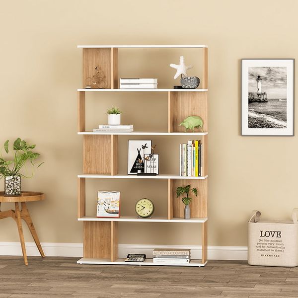 Kệ Sách Trang Trí 5 Tầng Gỗ Phối Trắng GAPI - GP234