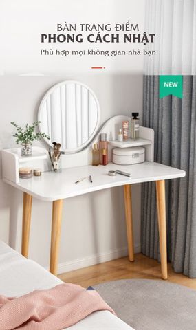 Combo Bàn Trang Điểm GP196.01 Trắng K Led+ Ghế GP138.01 Trắng