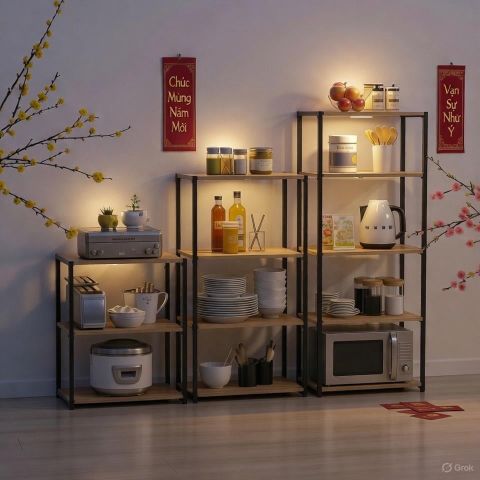 Kệ Nhà Bếp Bobu GAPI 3-5 Tầng Gỗ MDF - GM05