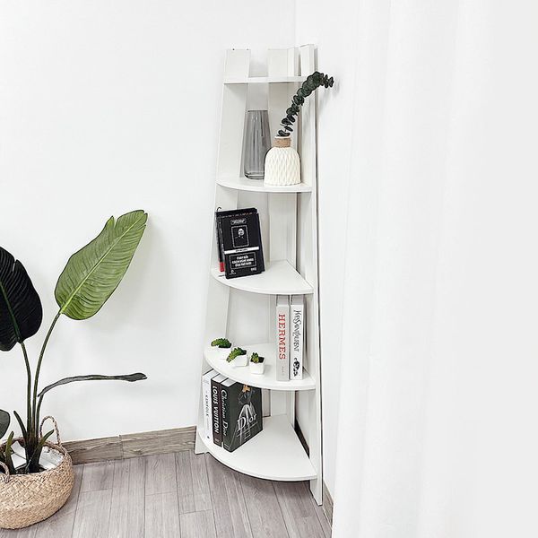 Kệ Góc Đa Năng Corner 5F Gỗ MDF Màu Trắng-Vân Gỗ - GP115