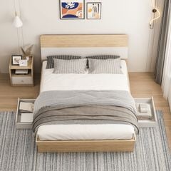 Giường Ngủ Gỗ Thông Minh Có Ngăn Sang Trọng Tặng Kèm Tủ Đầu Giường GAPI - GP244