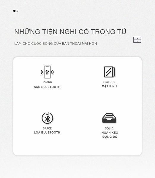 Tab đầu giường bọc da thông minh tích hợp đèn LED, sạc hiện đại - GA36