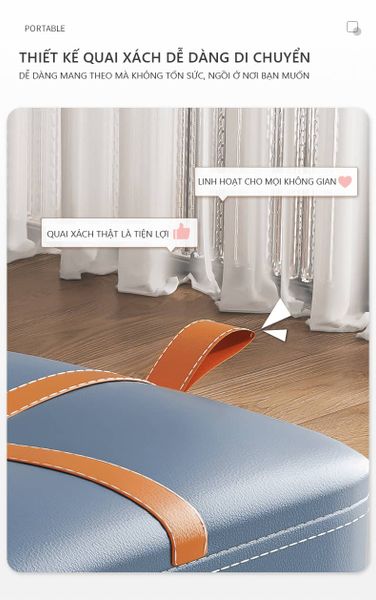 Ghế Đôn Sofa nhỏ gọn bọc da hiện đại, sang trọng GAPI - GC16