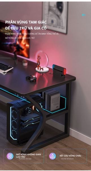 Bàn Gaming Chân Chữ K Cao Cấp Sang Trọng - GM67