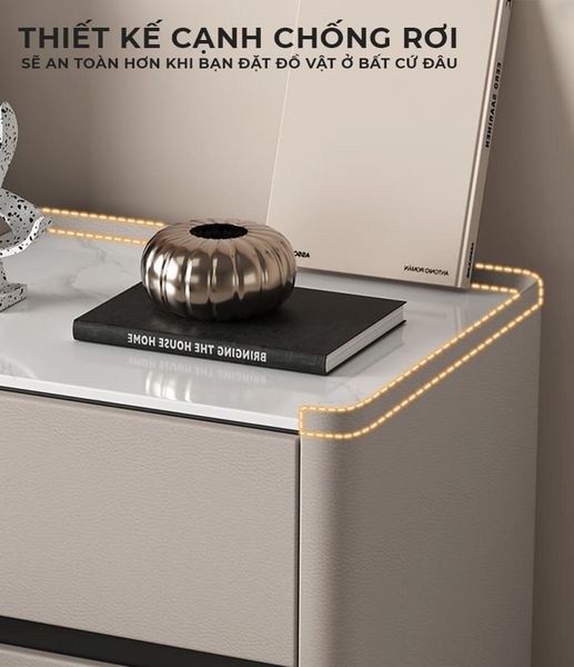 Tab đầu giường bọc da cao cấp 2 ngăn kéo tiện dụng - GM153