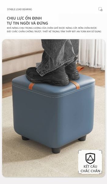 Ghế Đôn Sofa nhỏ gọn bọc da hiện đại, sang trọng GAPI - GC16