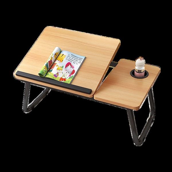 Bàn Bệt GAPI Chân Gập Chữ U Gỗ MDF Màu Đen-Vân Gỗ - GM55