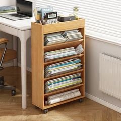 Kệ Sách Ngăn Chéo GAPI Có Bánh Xe Màu Gỗ - GP189